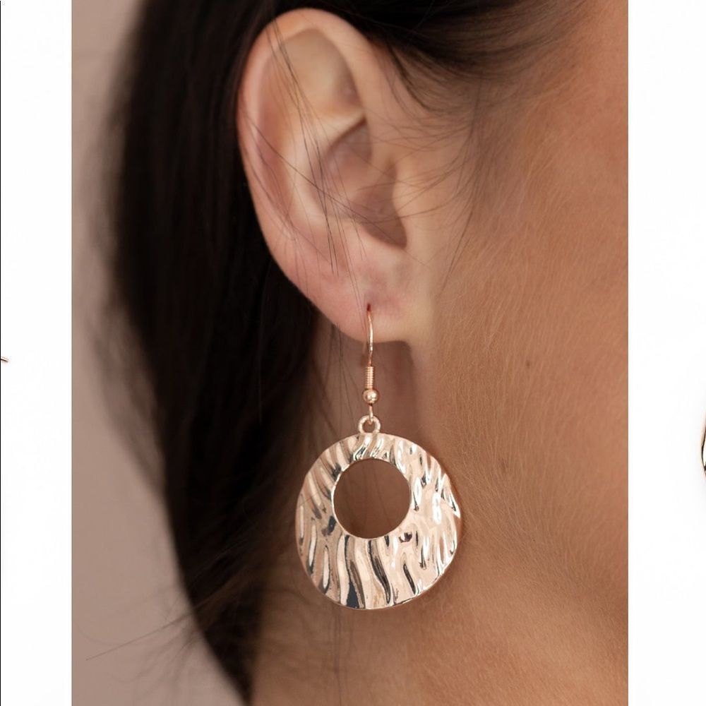 Warped Rose Gold Earrings
